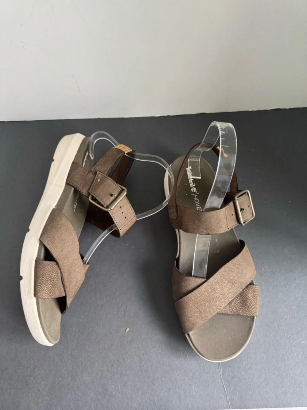 Timberland Women's Wilesport Brown/Green Leather Strap Sandals A1TSW. Size 8 - Picture 6 of 14